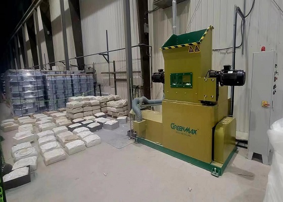 GREENMAX densifier can be used to recycle polystyrene foam beads