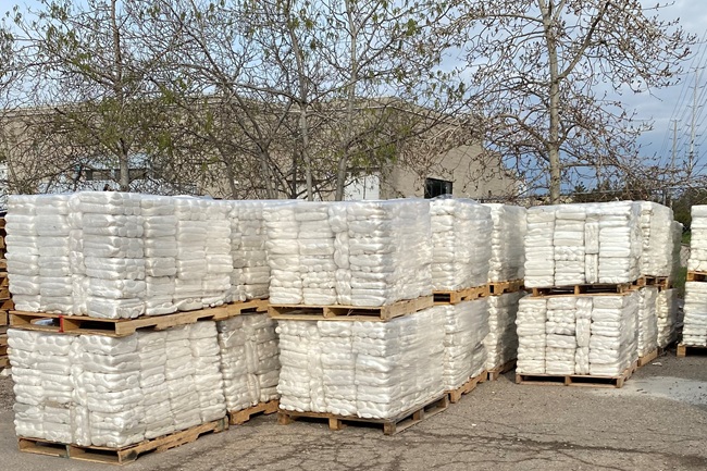 Stacked Hot-Melt EPS Blocks