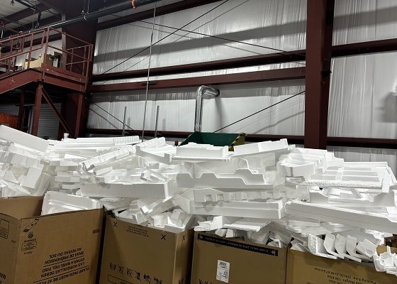 waste polystyrene packaging